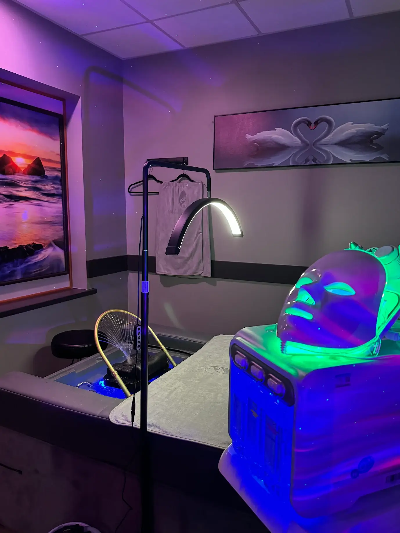 Luxurious facial treatment setup at a modern spa serving the DMV area, including Fairfax County and surrounding neighborhoods such as Springfield, Annandale, Falls Church, Lorton, and Burke, VA. Aesthetician applying professional skincare products during a relaxing facial session, highlighting expert care and soothing ambiance. Ideal for users searching for "facials near me" in North Springfield, West Springfield, Franconia, Lincolnia, Newington, Groveton, Mount Vernon, Hybla Valley, Idylwood, and Fairfax, VA.