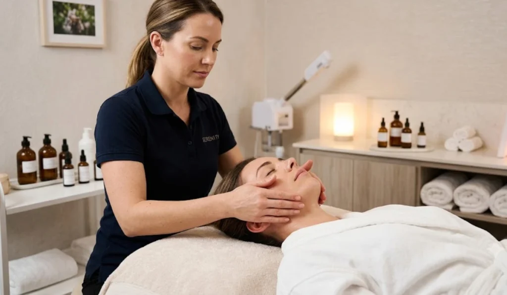 Facial Massage Treatment At A Day Spa