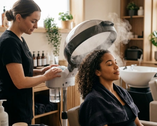 Hot Oil Steam Treatment Hair